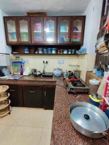奈尼塔尔RajMahal Nainital的厨房配有水槽和台面
