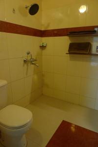 加尔各答吉套房旅馆 的一间带卫生间和淋浴的浴室