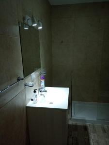 乌斯怀亚Lalúan departamento temporario的浴室设有白色水槽和镜子