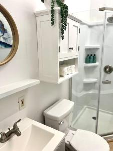 凯阿奥Hale ‘Aina (Country Cottage)的白色的浴室设有卫生间和水槽。