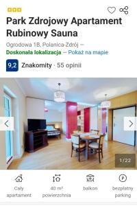 Marel- Apartament Rubinowy sauna Polanica Zdrój平面图