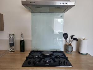 阿维尼翁Maison au calme Avignon - Clim - Wi-Fi的厨房配有炉灶烤箱