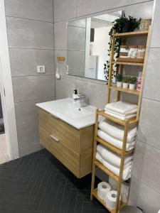 埃拉特oR-Ya Suite的一间带水槽和镜子的浴室