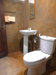 库鲁内格勒Silver Hill Ecovillage的浴室配有白色卫生间和盥洗盆。