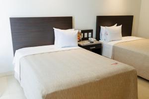 图斯特拉古铁雷斯迪威佐酒店和别墅的酒店客房带两张床和电话