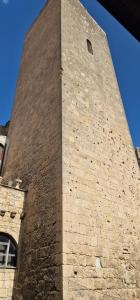 塔尔奎尼亚Casa Torri的大楼一侧高高的砖塔