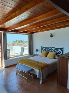 阿尔特纳拉La Morada的一间卧室设有一张床和一个大窗户