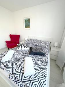 19 Gdynia Centrum - Apartament Mieszkanie dla 8 os客房内的一张或多张床位