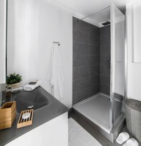 凡尔赛凡尔赛罗杰斯公寓的一间带水槽和淋浴的浴室
