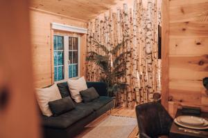 杜柏Wooden Nest的带沙发和窗户的客厅