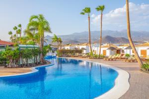 圣米格尔德阿沃纳钻石度假酒店皇家特内里费岛乡村俱乐部的棕榈树和别墅度假村的游泳池