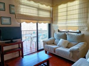 圣地亚哥海滩Casa Marina-Hardling的带沙发和电视的客厅