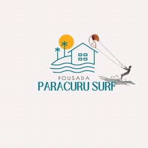 帕拉库鲁Pousada Paracuru Surf的滑翔伞冲浪胜地的标志