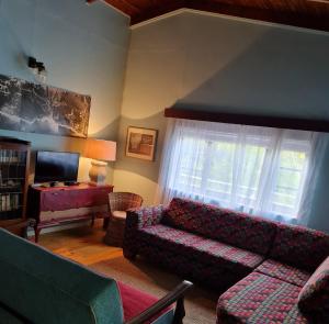 自然谷Stok&Hoed的带沙发和电视的客厅