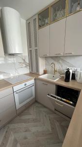 Apartament Centrum Ligota的厨房或小厨房