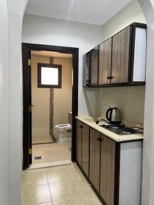 麦加شقق الكوثر الفندقية的一间带水槽和卫生间的厨房