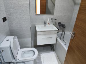 丹吉尔Les Belles Appartements Family Only的浴室配有白色卫生间和盥洗盆。