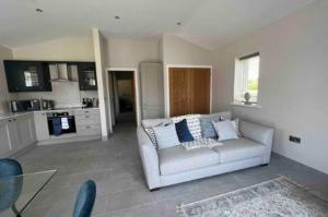 Silver Stag Properties, 3 BR Sandstone Lodge的带沙发的客厅和厨房