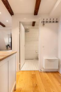哥本哈根Charming Loft City Center的带淋浴和卫生间的浴室。