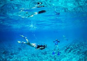 KatietKatiet Beach Resort Mentawai Lances Right HTS的一群人在水中游泳