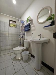 科克Iguana Street Houses的一间带卫生间和水槽的浴室