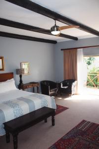 KareedouwAssegaaibosch Country Lodge的一间卧室配有一张床和吊扇