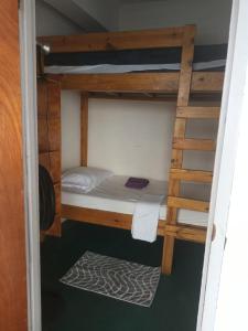 MarigotShrimpy's Hostel, Crew Quarters and Laundry Services的带梯子的客房内的双层床