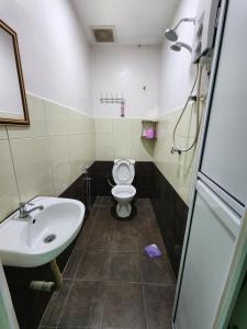 亚娄Minshu RoomStay的浴室配有白色卫生间和盥洗盆。