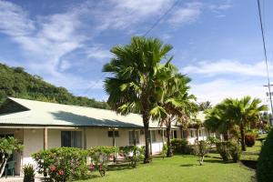叶盘科斯雷鹦鹉螺度假酒店的庭院里棕榈树的房子