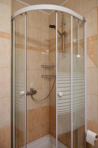 巴什卡沃达卢扎一室公寓酒店的浴室内带玻璃淋浴间