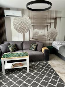 马佐夫舍地区新庄园Studio Modlin的客厅配有沙发和桌子