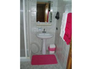 拉瓦罗内Giongo Residence Aparthotel 103的一间带水槽和卫生间的小浴室