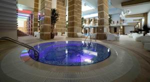 RoşuNice apartment in Militari Residence的酒店大堂中央的热水浴池