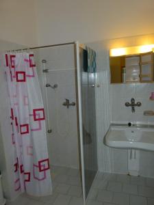 玛丽亚温泉伯利坎酒店的带淋浴和盥洗盆的浴室
