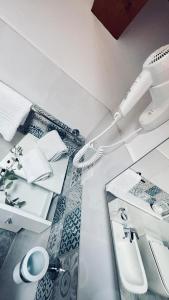CiaramitiB&B Casale Pietrantica Tropea的浴室配有盥洗盆和吹风机