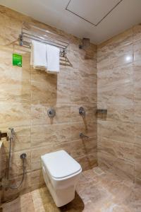 孟买LOTUS GRAND HOTEL MUMBAI的一间带卫生间和淋浴的浴室