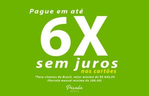 弗洛里亚诺波利斯Parada Beach Beira-Mar e Aptos 70m do Mar的绿色海报,带无国界的词