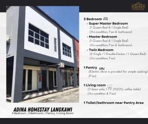 瓜埠Adina Homestay Langkawi ~Spacious Homestay~的房屋传单的截图