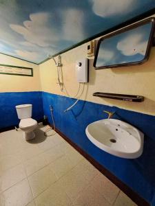 象岛Neeno Hut的一间带水槽和卫生间的浴室
