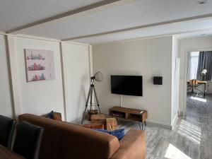 赞丹Zaandam Cottage Centre - Zaanse Schans Amsterdam的带沙发和平面电视的客厅