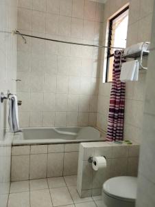 埃雷迪亚巴利亚多利德酒店的带浴缸、卫生间和盥洗盆的浴室