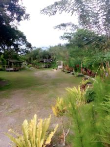 武吉丁宜Tapian Ratu Camp的一个带足球场和球门的花园
