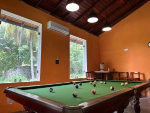 尼甘布Amaluna Resorts的一间房间,内设一张带球的台球桌