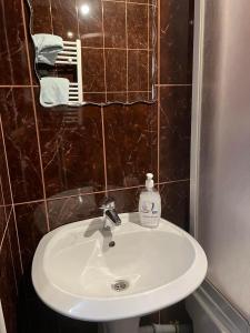 基希讷乌Golden Rose的浴室水槽和肥皂瓶