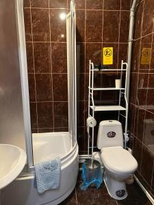 基希讷乌Golden Rose的浴室配有卫生间、淋浴和盥洗盆。