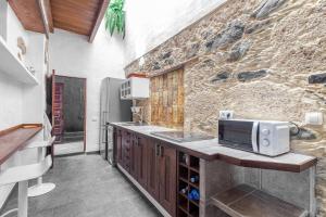 大加那利岛拉斯帕尔马斯Flatguest Amiga Mia - Traditional House的厨房设有微波炉的柜台