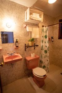 圣克里斯托瓦尔-德拉斯卡萨斯Casa Venus的浴室配有卫生间、盥洗盆和淋浴。