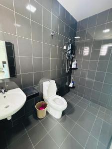 马六甲Insyirah Homestay Melaka的一间带卫生间和水槽的浴室