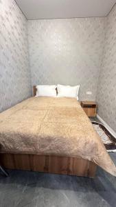 乌拉尔斯克гостинично-ресторанный комплекс AMARI的一间卧室配有一张大床和两个枕头