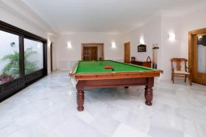 EsteponaEl palacete的客厅设有台球桌,客厅设有游泳池